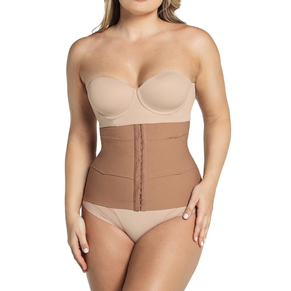 Leonisa Women's Brown 3-Belt Lumbar Support Waist Cincher XS/S NWT